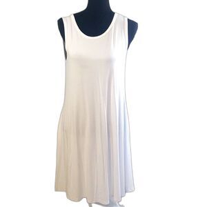 Weaczzy White Sleeveless Fit & Flare Dress Size Large